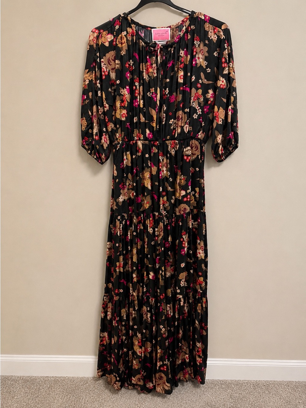 Kate Spade New York Silk Blend Floral Midi Dress – Size Small